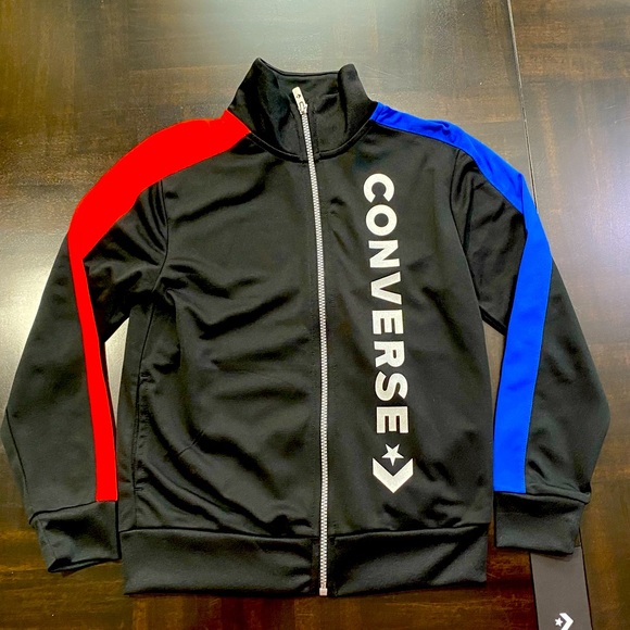Converse Other - BOYS BLACK LOGO ZIP-UP TRACK JACKET SIZE